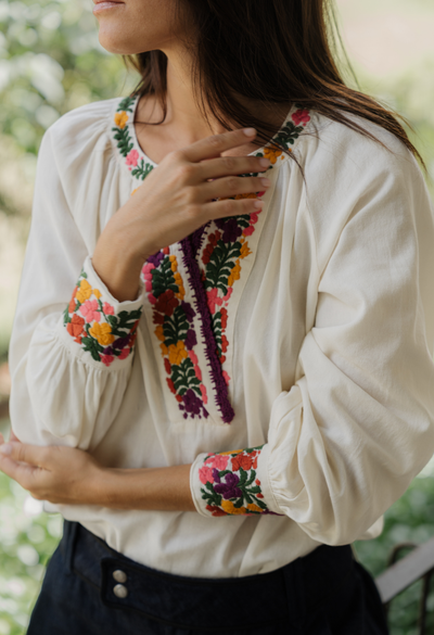 Azura Blouse Blouse Azura Ivory Harvest Floral Blouse Azura Ivory Harvest Floral Blouse
