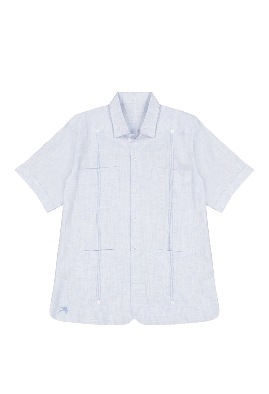 Classic Men's Light Blue Round Edge Guayabera – Mi Golondrina