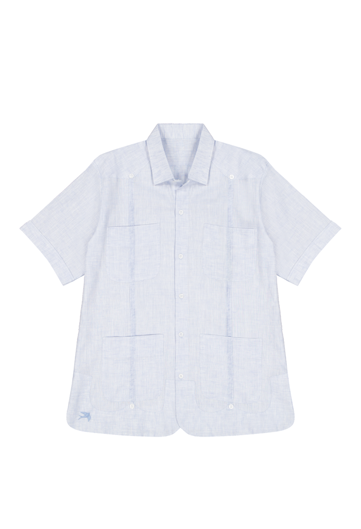 Classic Round Edge Guayabera Men's Guayabera Classic Men's Light Blue Round Edge Guayabera Classic Men's Light Blue Round Edge Guayabera
