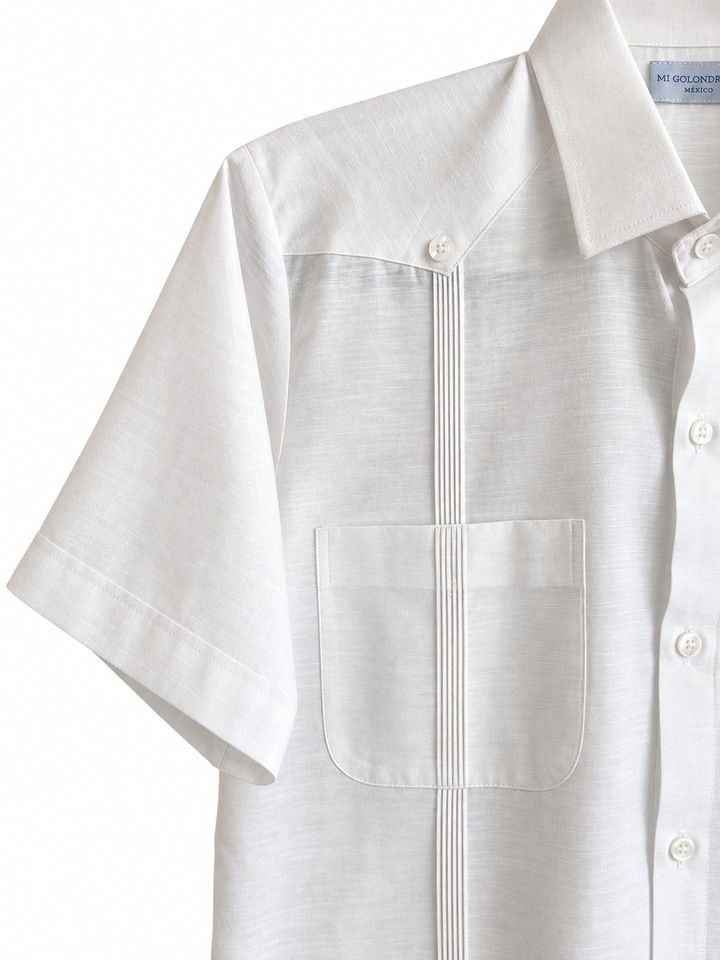 Classic Round Edge Guayabera Men's Guayabera Classic Men's White Round Edge Guayabera Classic Men's White Round Edge Guayabera
