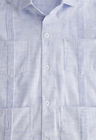 Classic Round Edge Guayabera Men's Guayabera Classic Men's Light Blue Round Edge Guayabera Classic Men's Light Blue Round Edge Guayabera