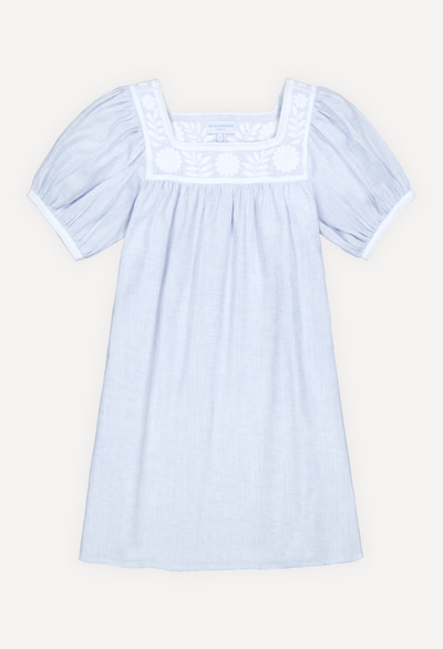 Maria Short Dress Dress Maria Light Blue and White Short Dress Maria Light Blue and White Short Dress