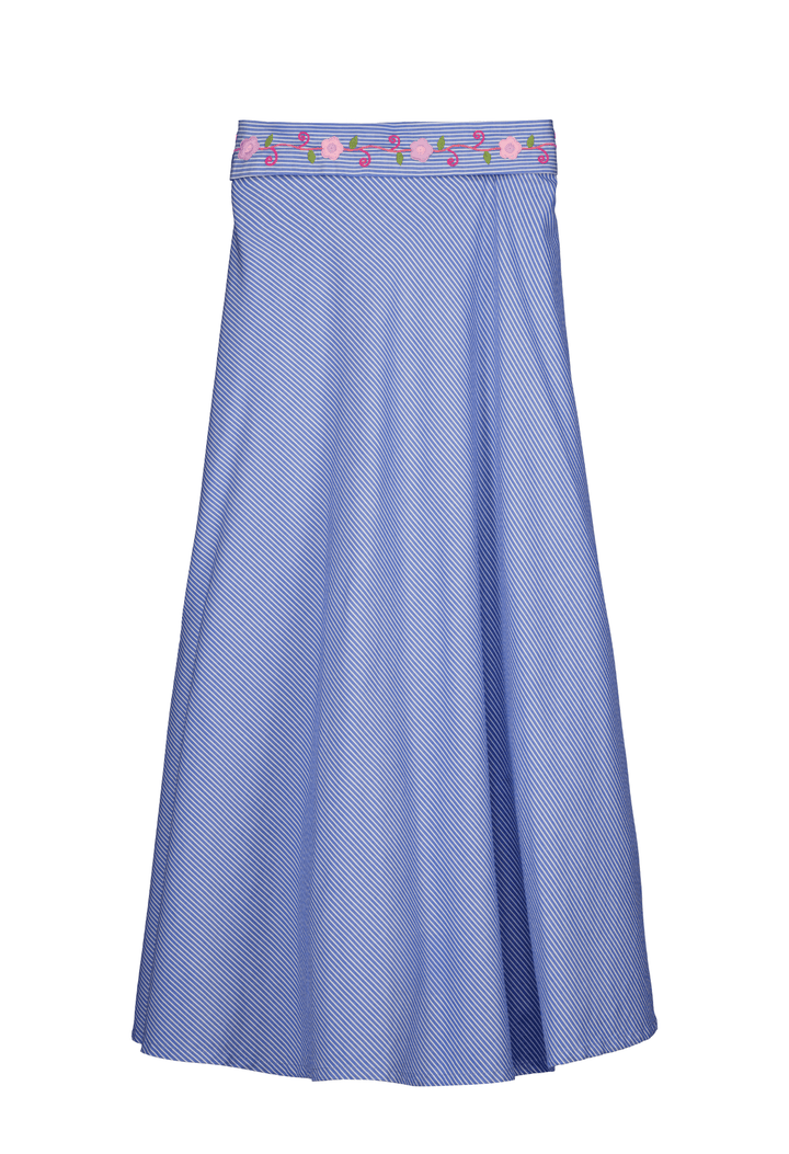 The Wrap Skirt in Blue Stripe
