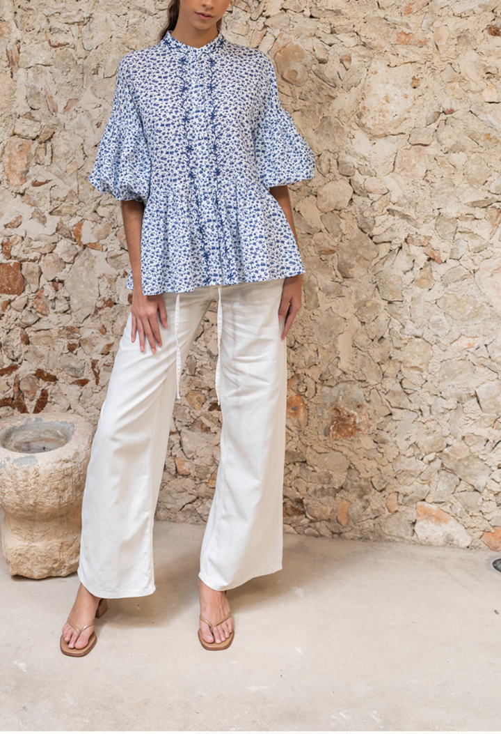 Francisca Blue Floral Blouse