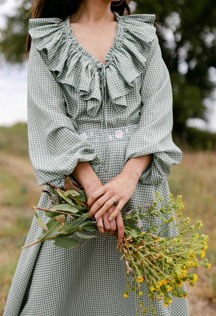 Lupita Verde Gingham Skirt