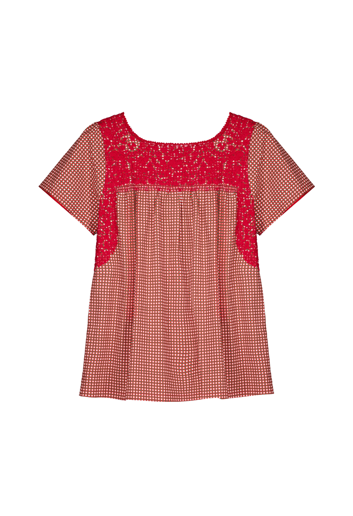 Liliana Red Gingham Blouse