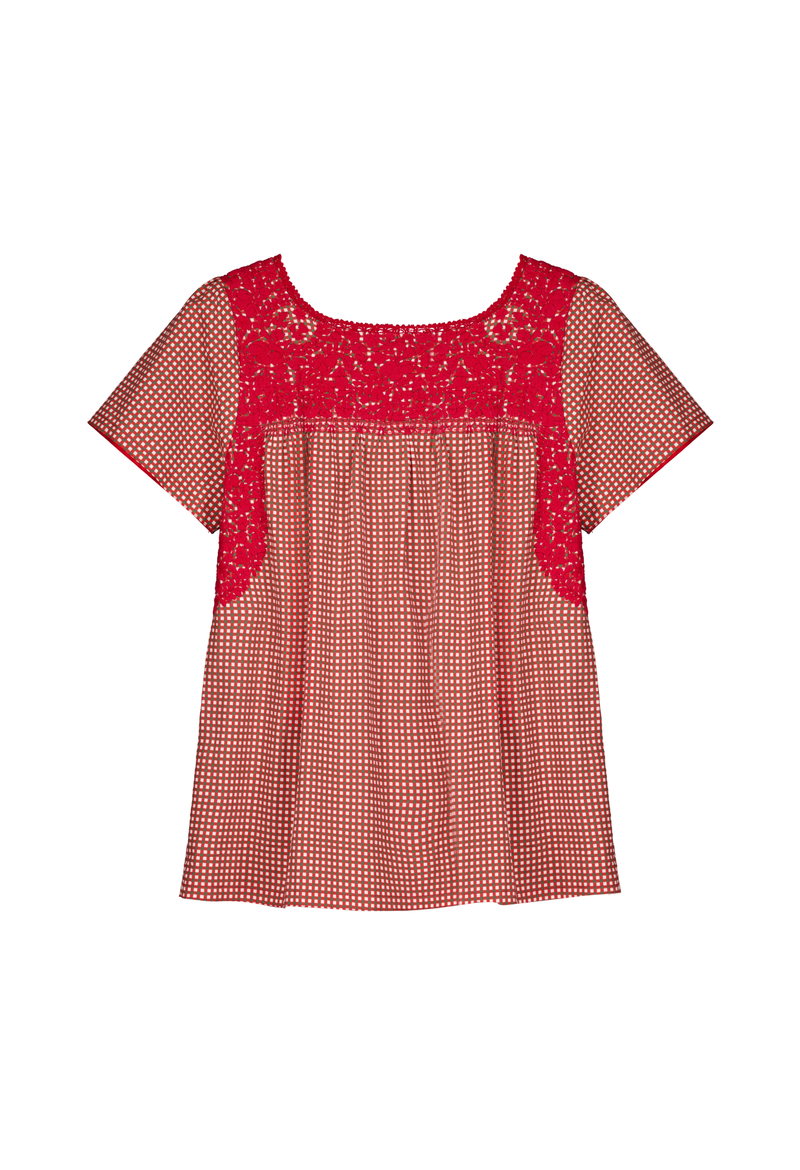 Liliana Red Gingham Blouse