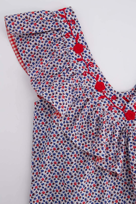 Andrea Floral Roja Short Dress