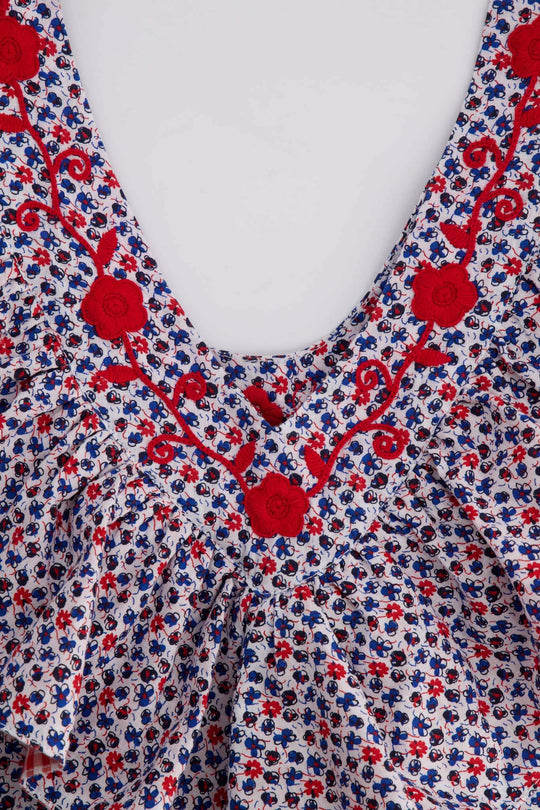 Andrea Floral Roja Short Dress