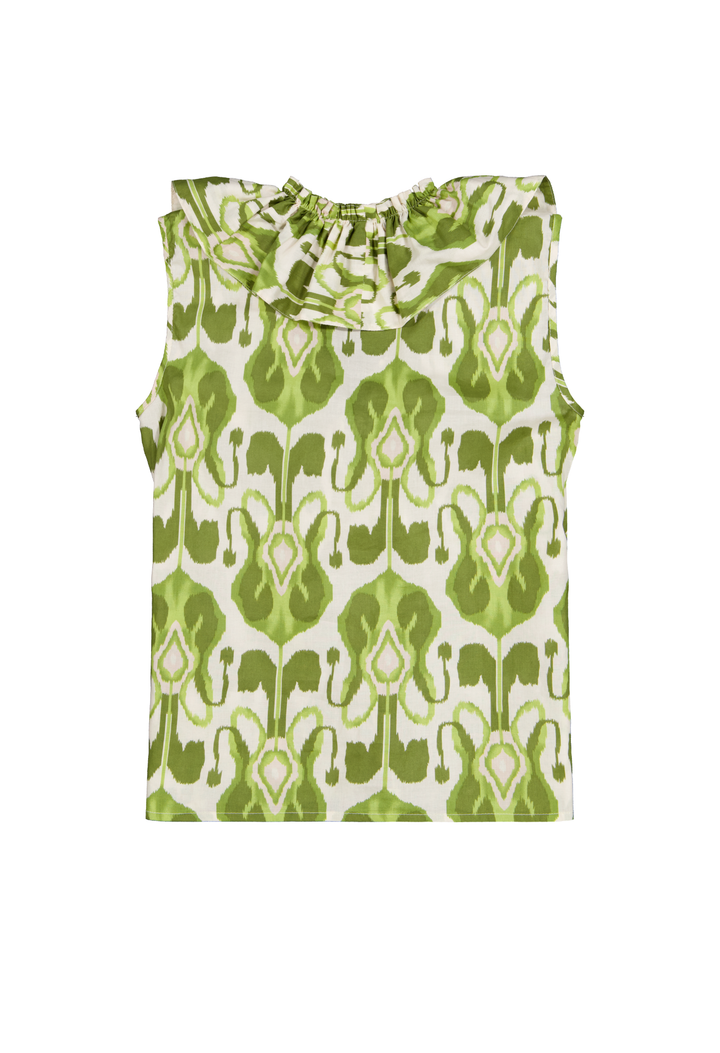 Regina Blouse Blouse Regina Green Fiesta Print Sleeveless Blouse Regina Green Fiesta Print Sleeveless Blouse