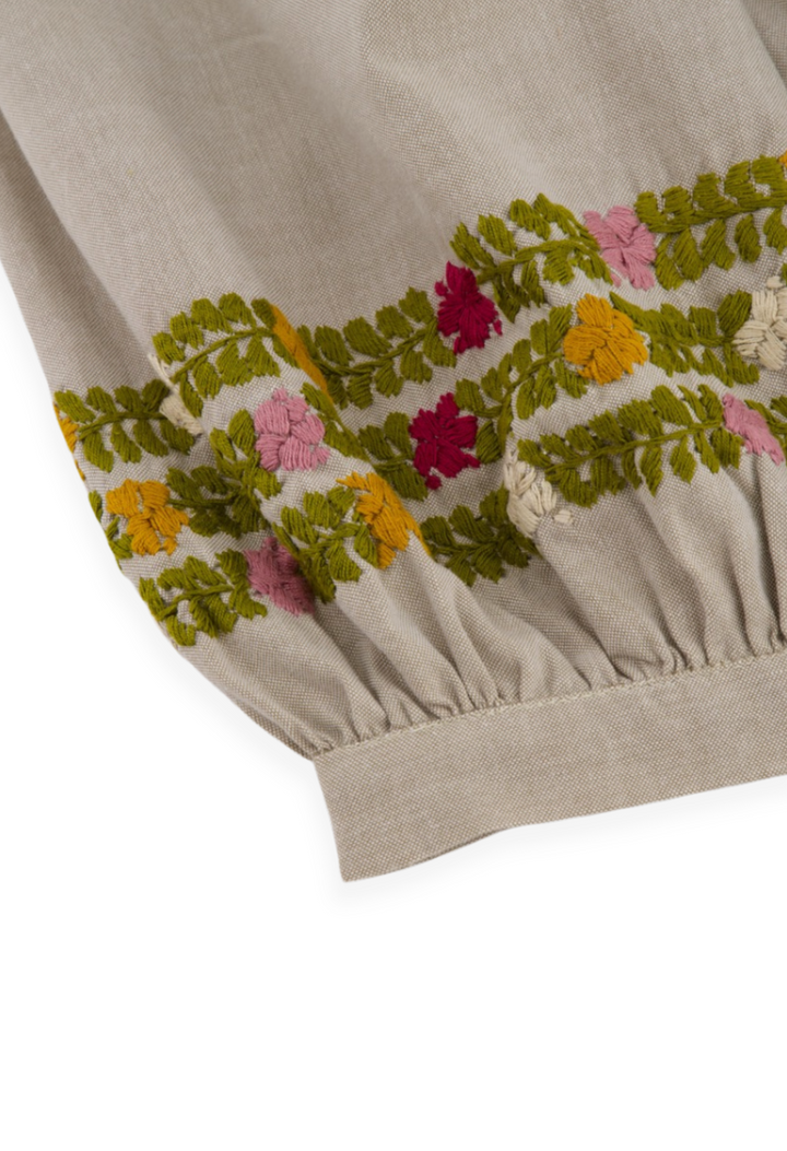 Violeta Crema Otoñal Midi Dress