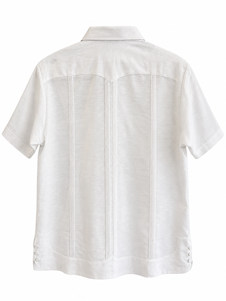 Classic Round Edge Guayabera Men's Guayabera Classic Men's White Round Edge Guayabera Classic Men's White Round Edge Guayabera