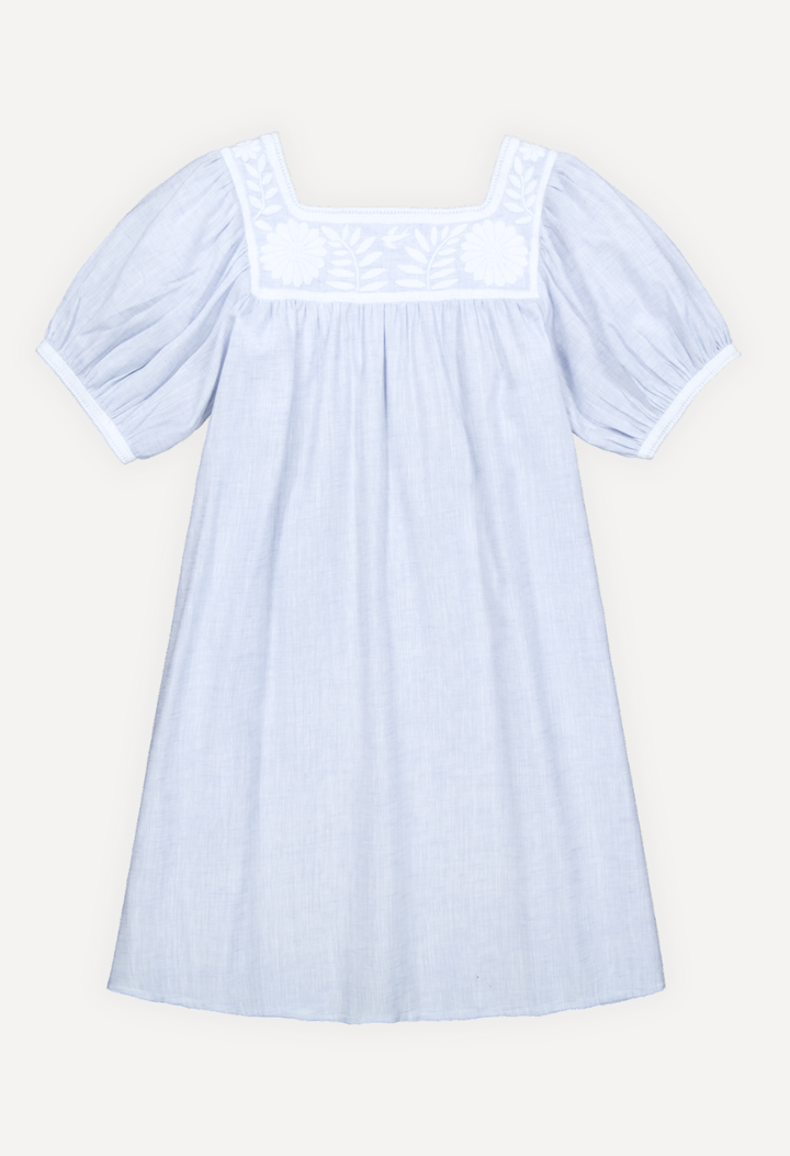 Maria Short Dress Dress Maria Light Blue and White Short Dress Maria Light Blue and White Short Dress