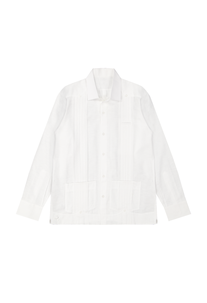 Plumilla Long Sleeve Guayabera Men's Guayabera Plumilla Men's White Long Sleeve Guayabera Plumilla Men's White Long Sleeve Guayabera