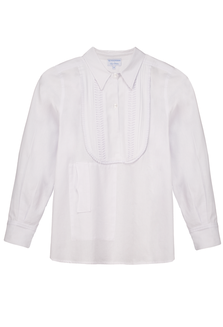 Tuxedo Blanca Blouse