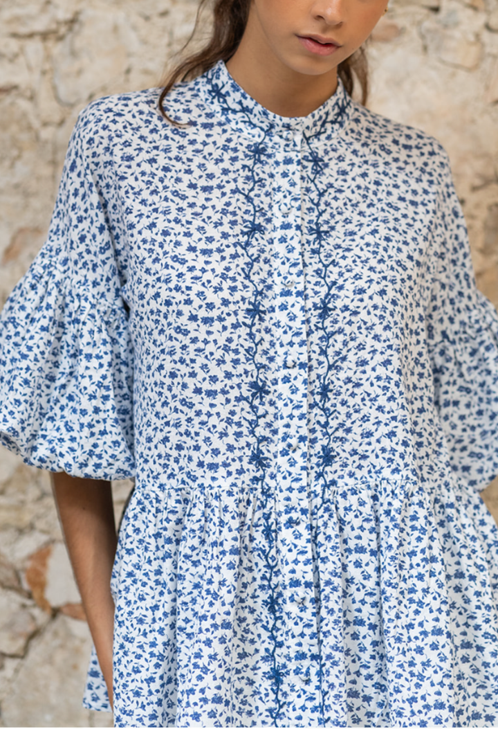 Francisca Blue Floral Blouse