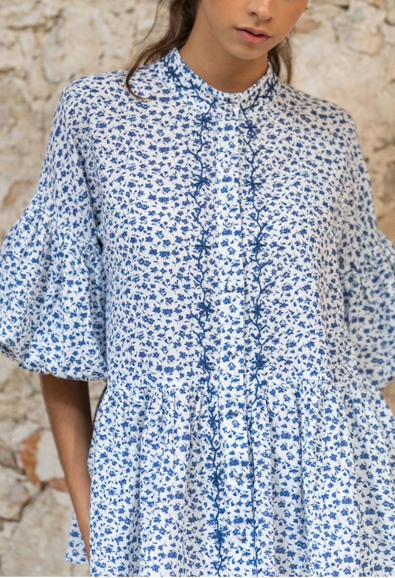 Francisca Blue Floral Blouse