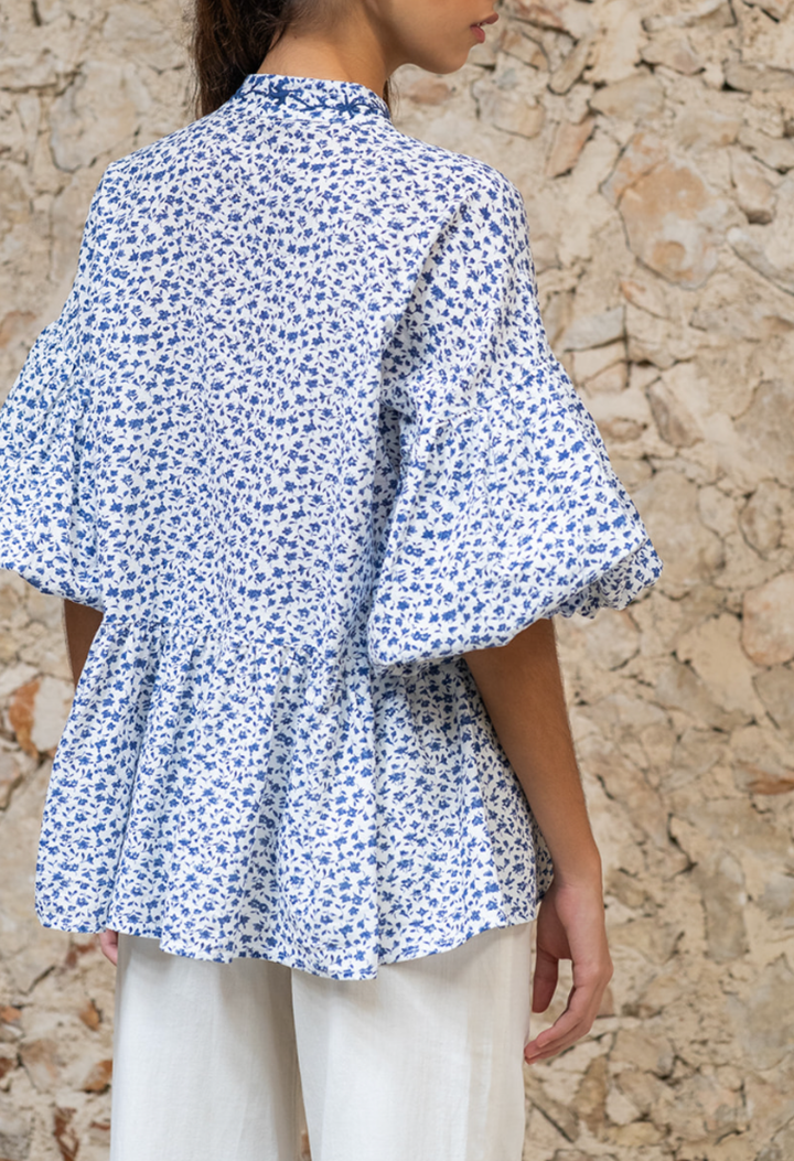 Francisca Blue Floral Blouse