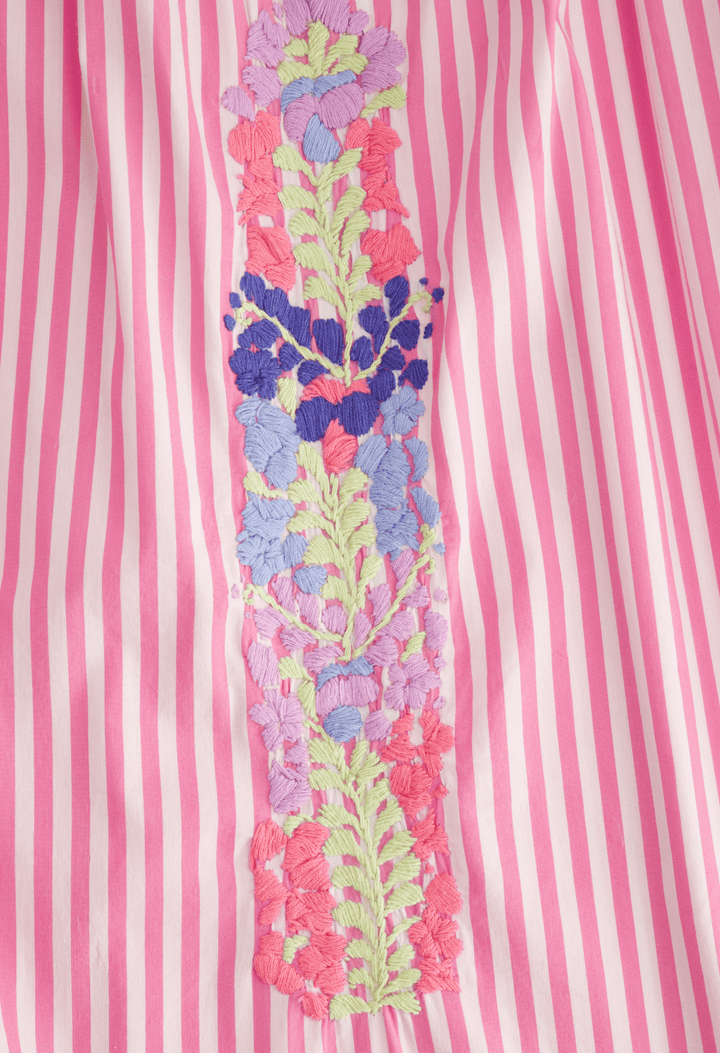 Julieta Pink Stripe Midi Dress