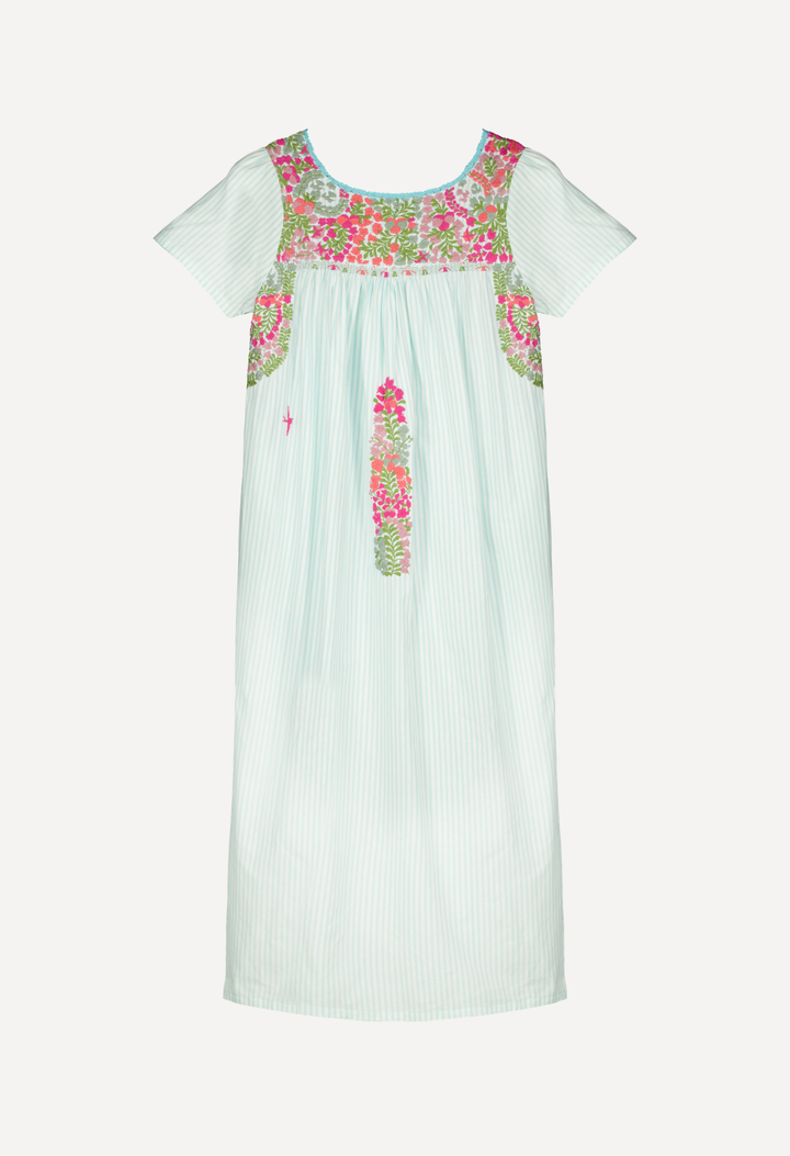 Liliana Midi Dress Dress Liliana Teal Stripe Midi Dress Liliana Teal Stripe Midi Dress | Mi Golondrina