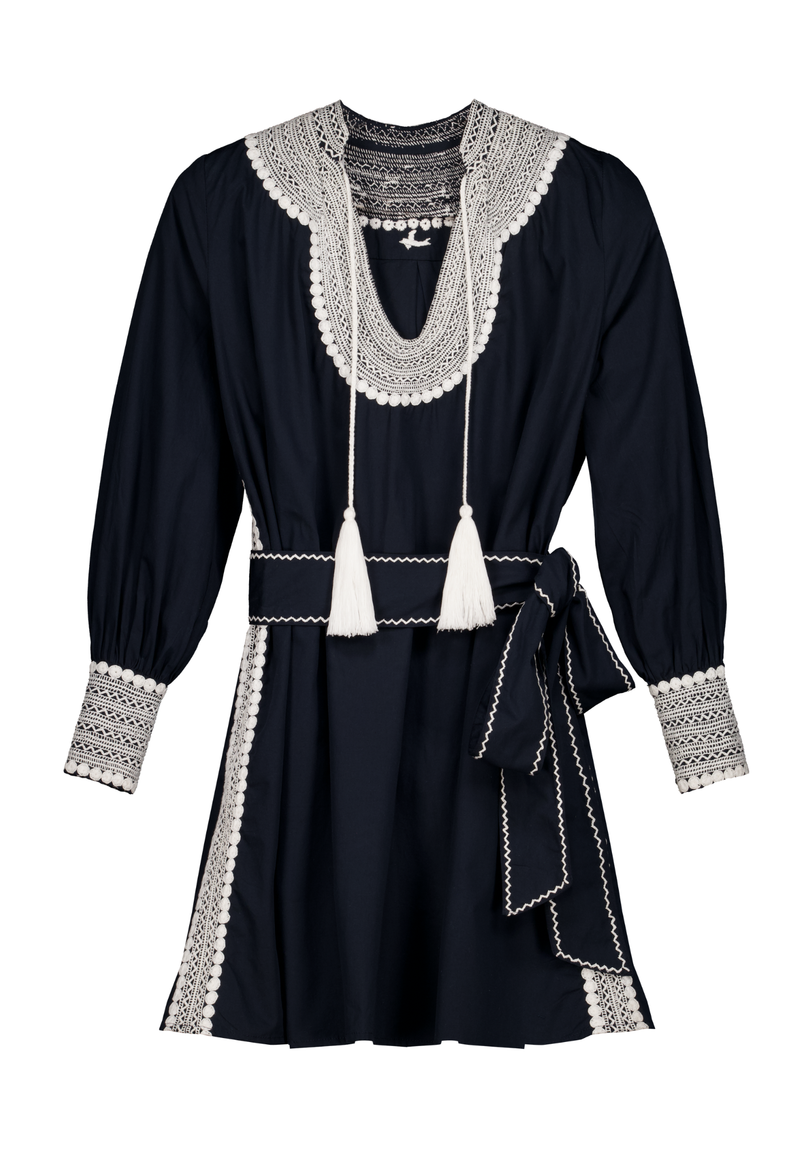 Beatriz Navy and Ivory Short Dress