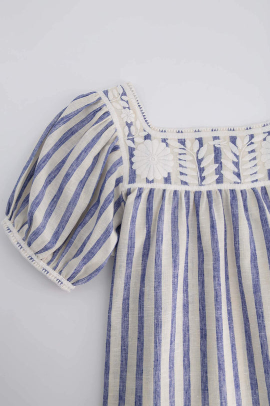 Maria Botones Rayas Azules Blouse