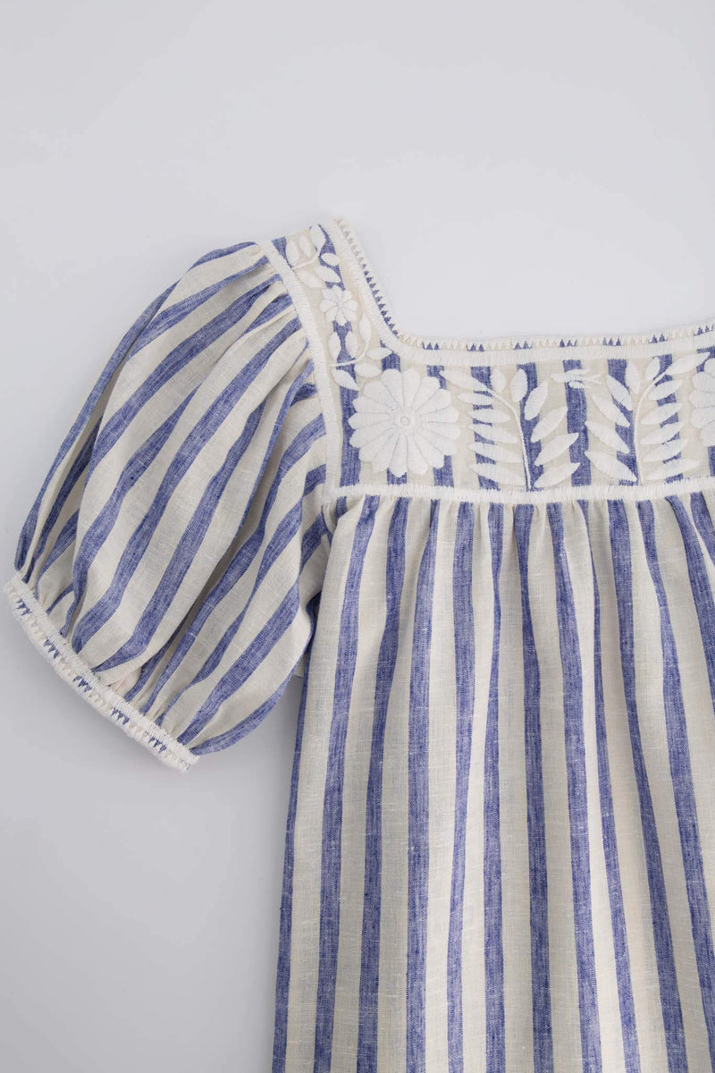 Maria Botones Rayas Azules Blouse