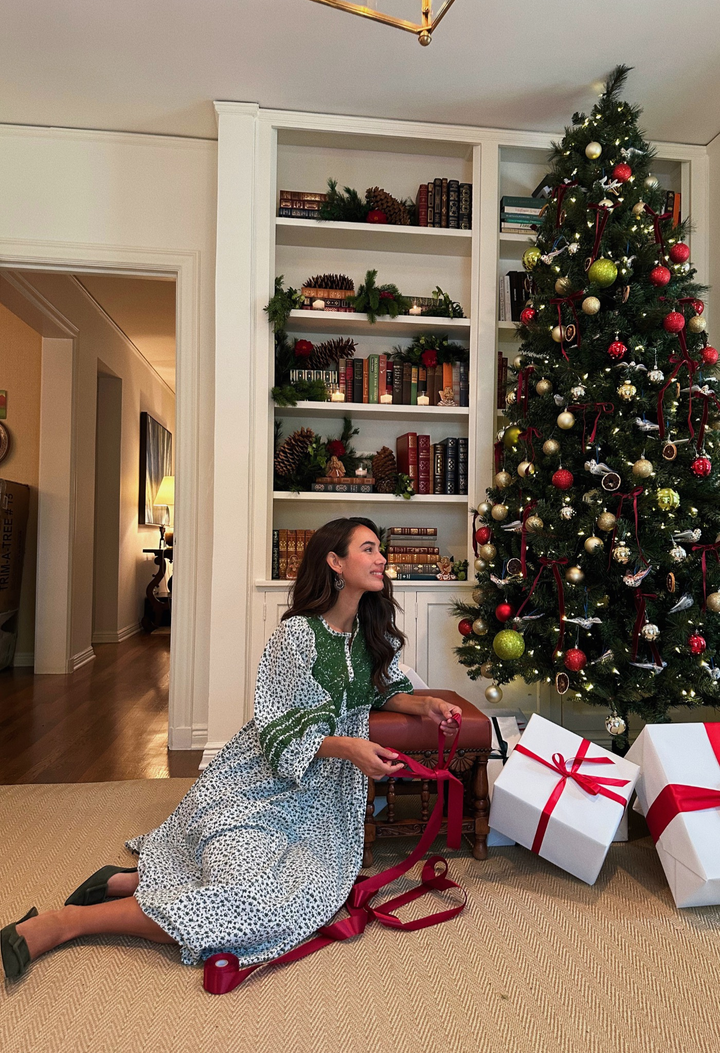 Violeta Green Floral Midi Dress