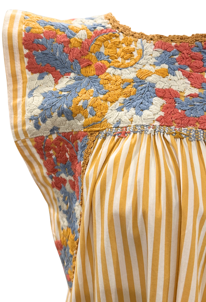 Flores Short Dress Dress Flores Yellow Striped Short Dress Flores Yellow Striped Short Dress