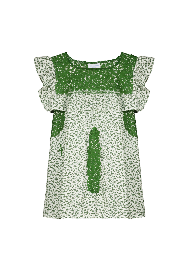 Soledad Green Floral Blouse