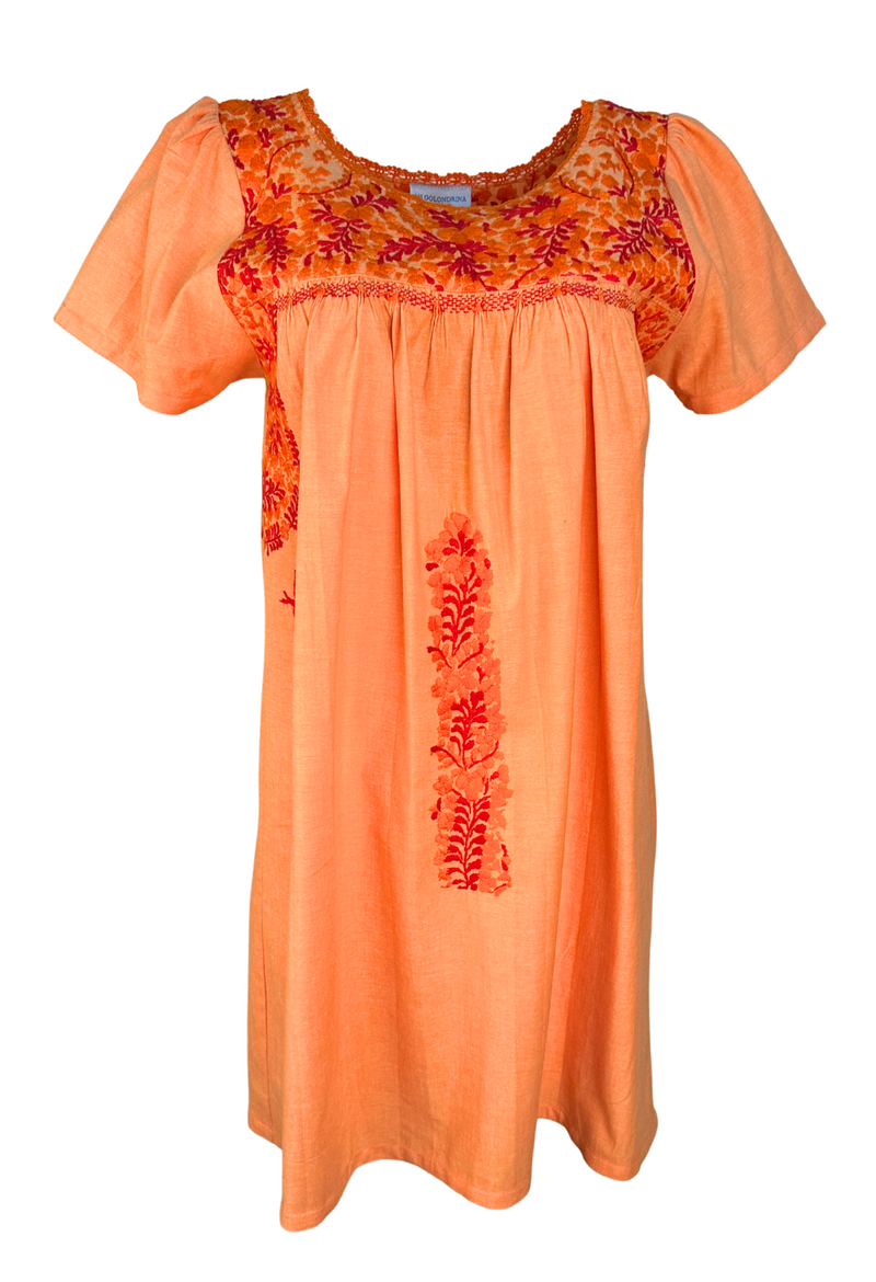 Liliana Naranja Tonal Short Dress
