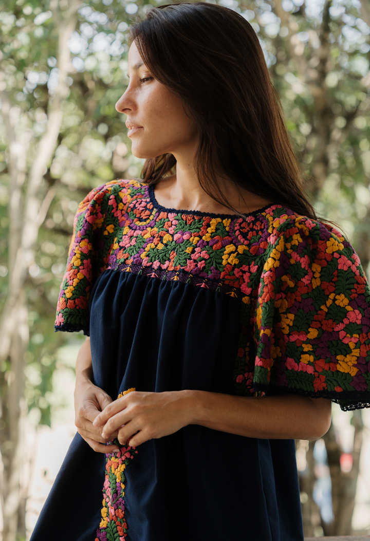 Julieta Blouse Blouse Julieta Navy Harvest Floral Blouse Julieta Navy Harvest Floral Blouse