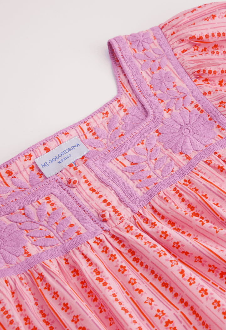 Maria Pink Floral Midi Dress