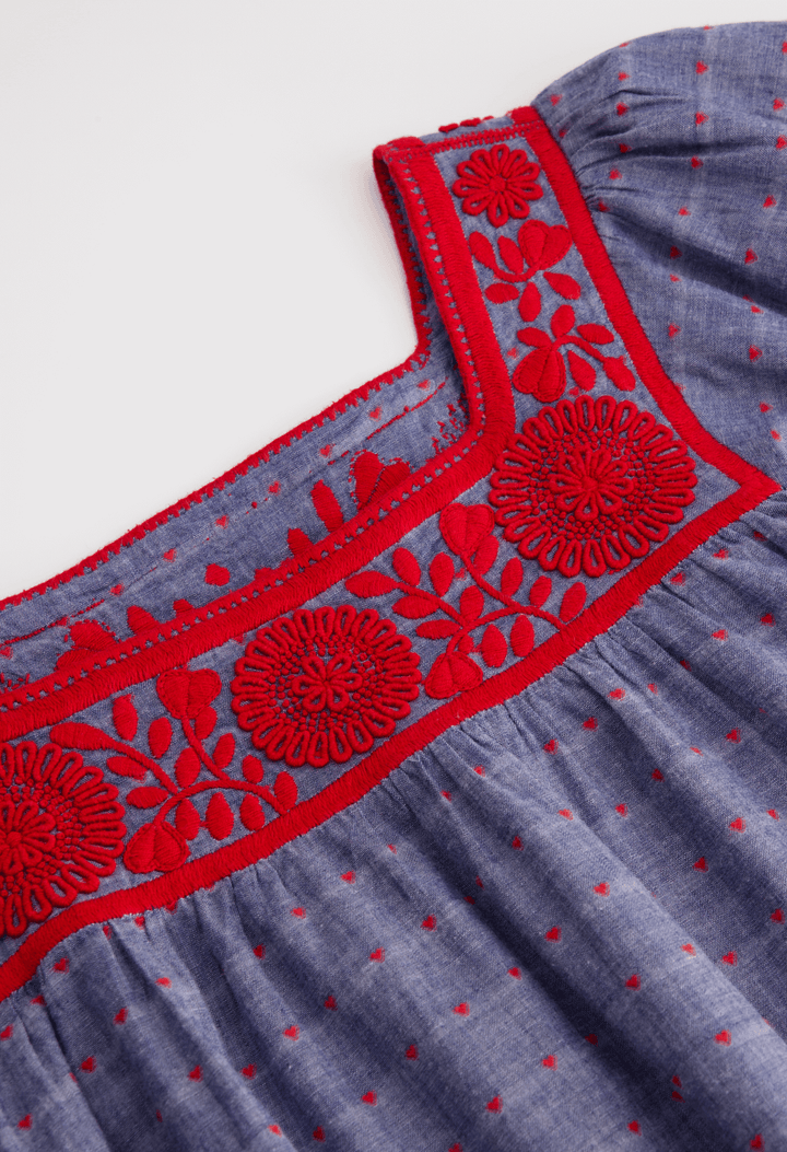 Marta Denim Heart Short Dress