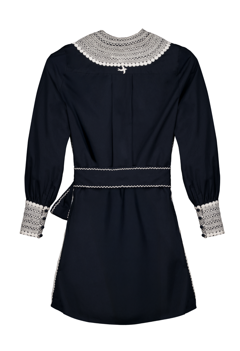 Beatriz Navy and Ivory Short Dress