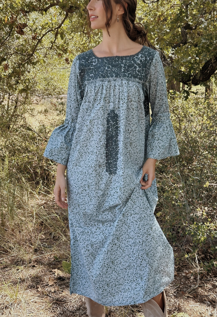 Leona Azul Floral Midi Dress