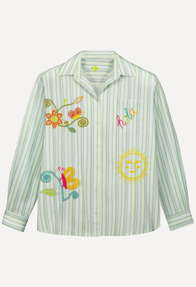 Isla Blouse Blouse Isla Teal Stripe Primavera Blouse Isla Teal Stripe Primavera Blouse | Mi Golondrina