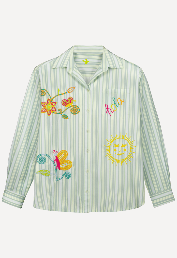 Isla Blouse Blouse Isla Teal Stripe Primavera Blouse Isla Teal Stripe Primavera Blouse | Mi Golondrina