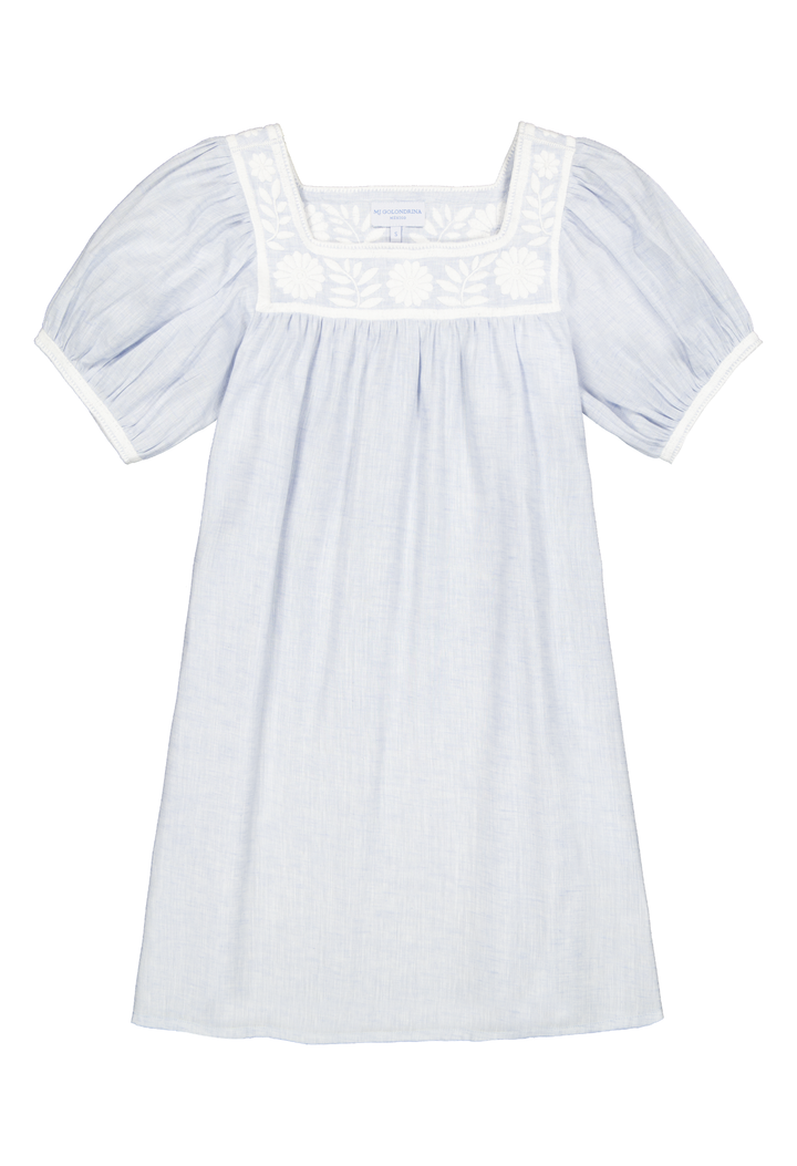 Maria Short Dress Dress Maria Light Blue and White Short Dress Maria Light Blue and White Short Dress
