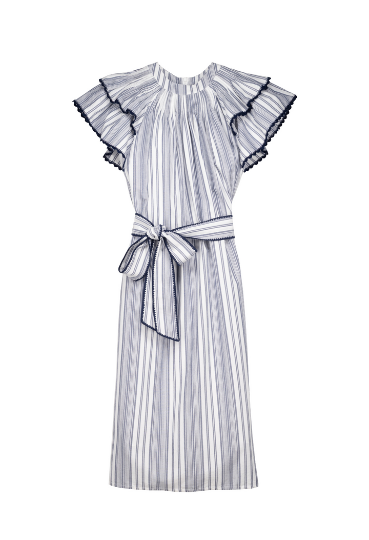 Aranza Rayas Azules Midi Dress