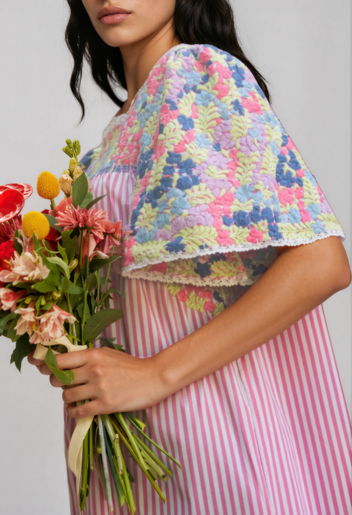 Julieta Specialty Midi Dress Dress Julieta Pink Stripe Midi Dress Julieta Pink Stripe Midi Dress | Mi Golondrina