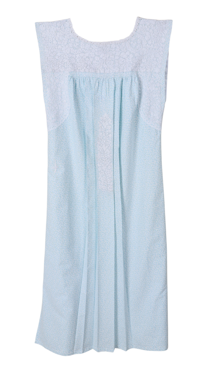 Azul Floral Blanco