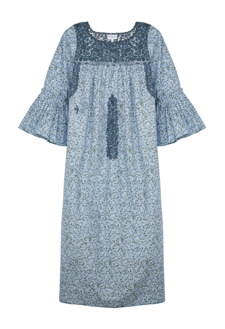 Leona Azul Floral Midi Dress