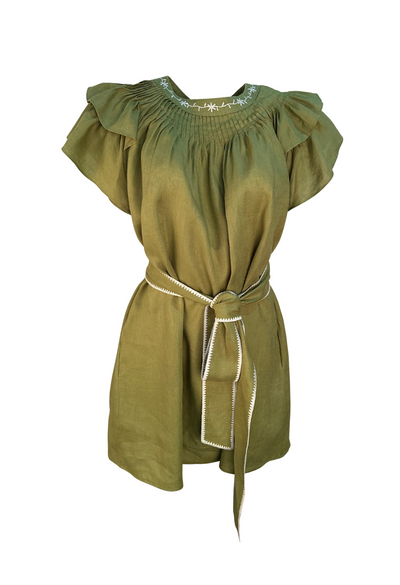 Aranza Verde Short Dress