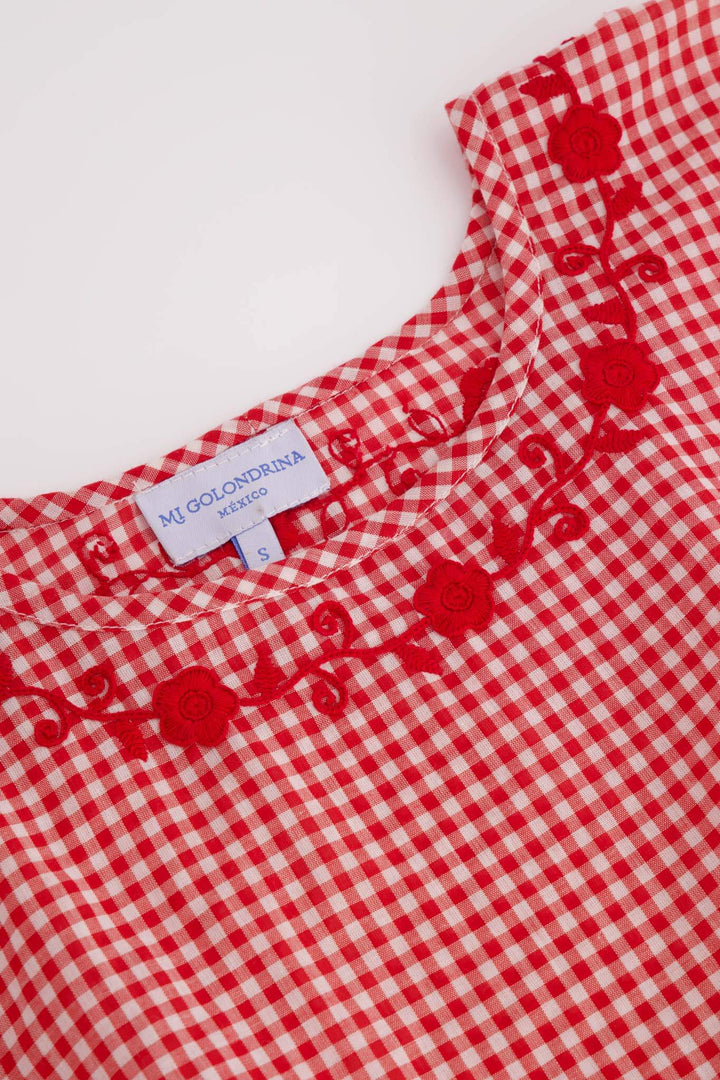 Montse Rojo Gingham Blouse