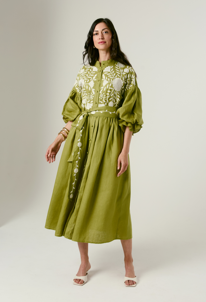 Francisca Verde Midi Dress