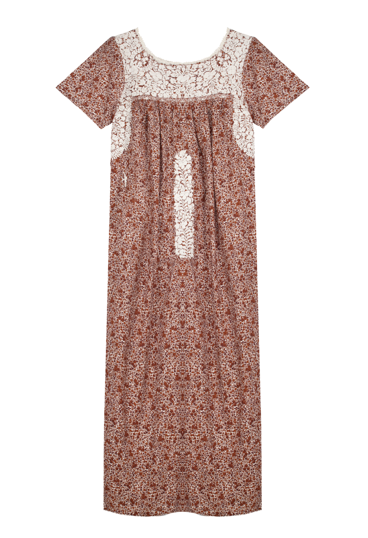 Liliana Floral Naranja Midi Dress