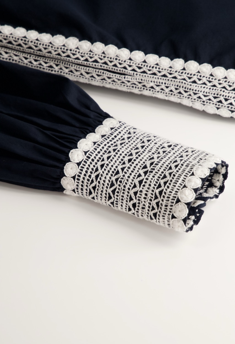 Beatriz Navy and Ivory Short Dress