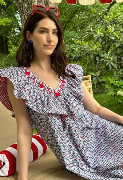 Andrea Floral Roja Short Dress