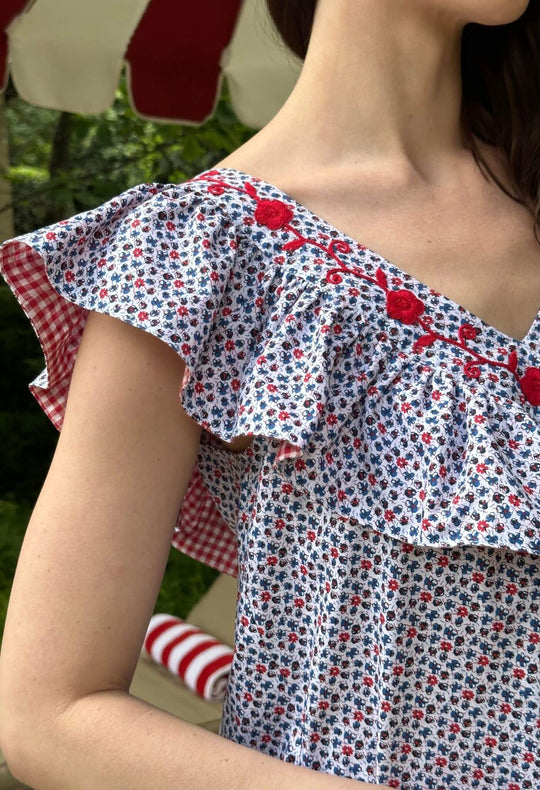 Andrea Floral Roja Short Dress